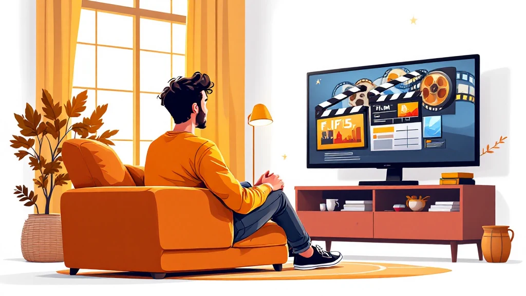 films and series streaming library on smart TV screen