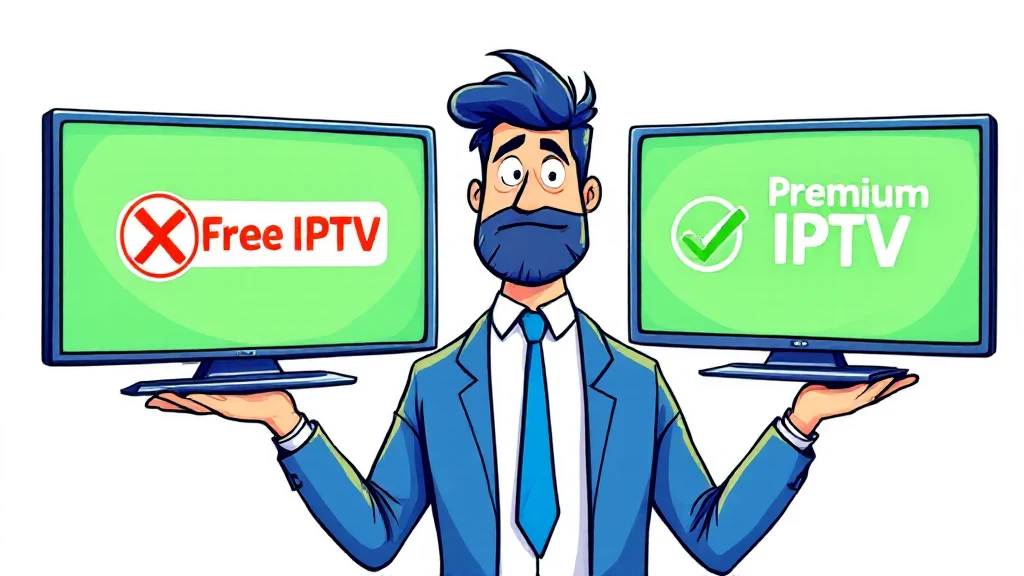 free vs premium IPTV comparison showing paid service advantages