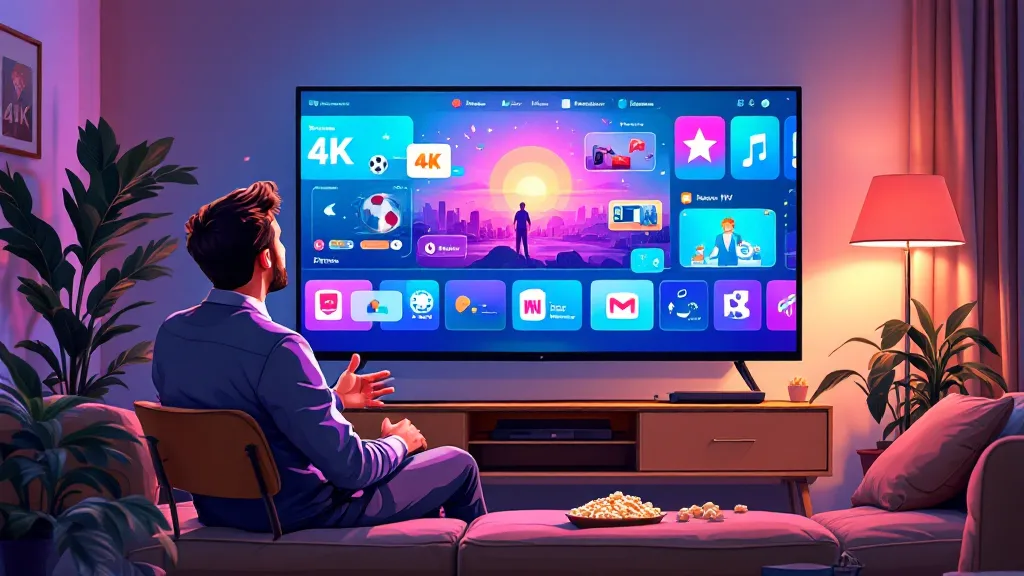 4K IPTV streaming Ultra HD channels on large screen television