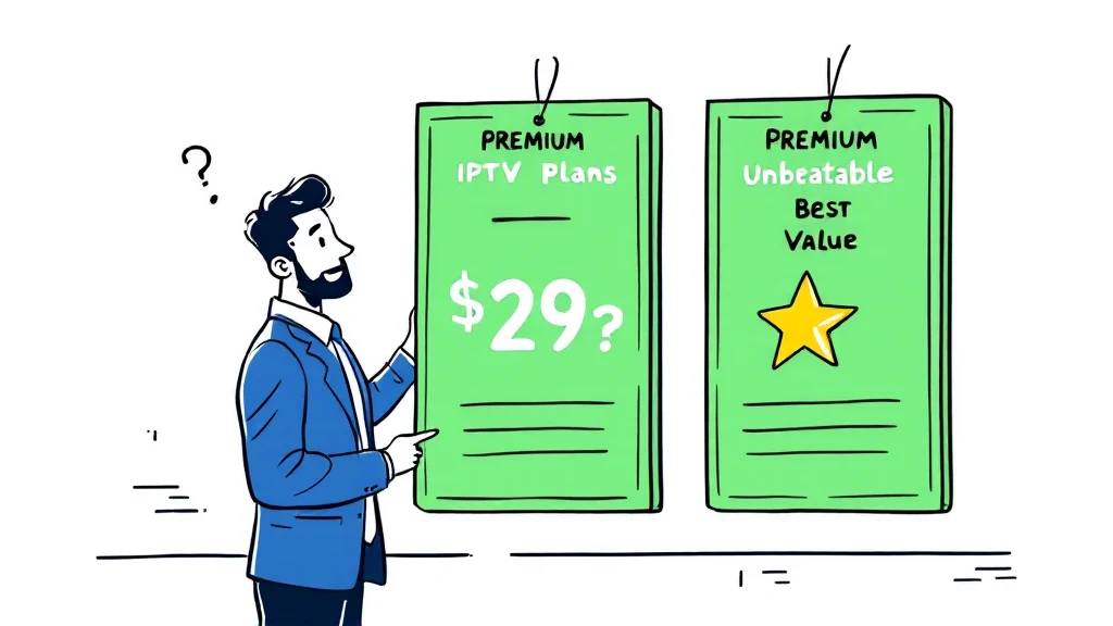 iptv price comparison chart showing three premium subscription plans