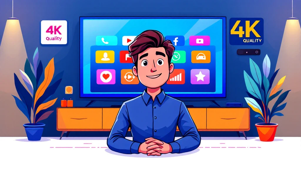 1-year premium IPTV subscription showing 4K channels on smart TV